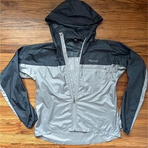 Marmot Two-Tone Hooded Jacket in Black and Gray